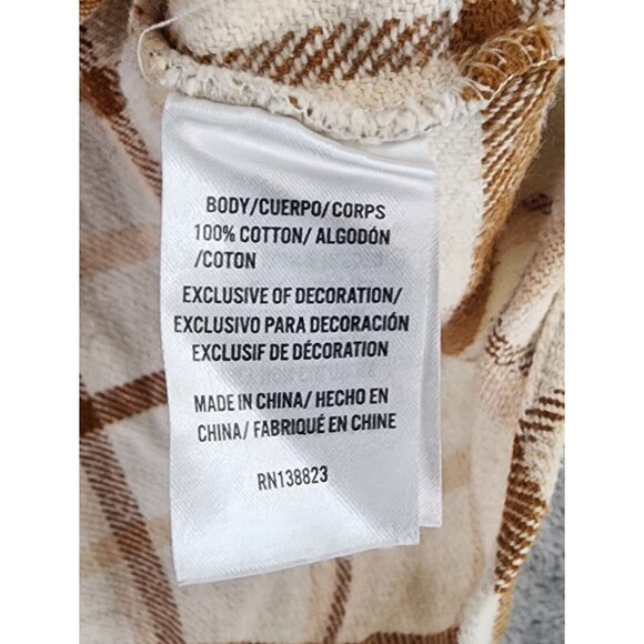 Idyllwind Shirt Womens XS Cream Tan Plaid Flannel Western Pearl Snap Long Sleeve - Picture 10 of 11